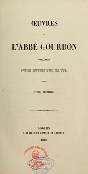 Cover of: Oeuvres de l'abbe Gourdon by Joseph Gourdon