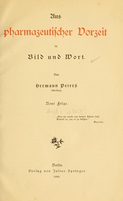 Cover of: Aus pharmazeutischer Vorzeit in Bild und Wort by Peters, Hermann