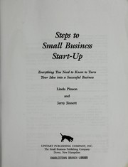 Cover of: Steps to Small Business Start-Up by Linda Pinson, Jerry Jinnett