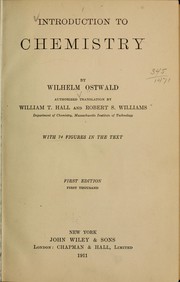 Cover of: Introduction to chemistry by Wilhelm Ostwald