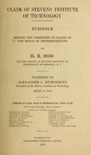 Claim of Stevens institute of technology by United States. Congress. House. Committee on Claims