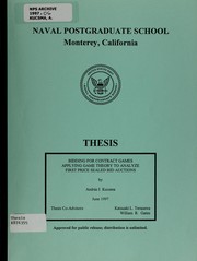 Cover of: Bidding for contract games