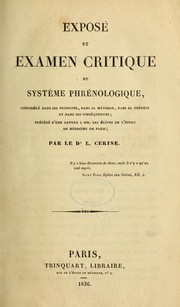 Cover of: Exposé et examen critique du système phrénologique ...