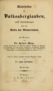 Cover of: Wahrheiten im Volksaberglauben: nebst Untersuchungen über das Wesen des Mesmerismus