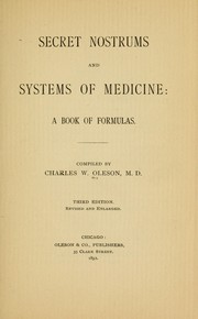 Cover of: Secret nostrums and systems of medicine: a book of formulas