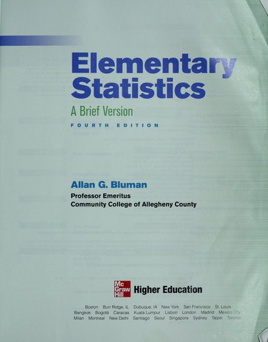 Elementary statistics by Allan G. Bluman