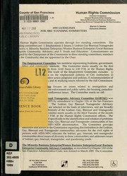 Cover of: 1989 guidelines for HRC standing committees