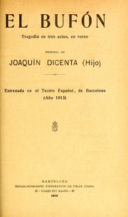 Cover of: El bufón: tragedia en tres actos, en verso