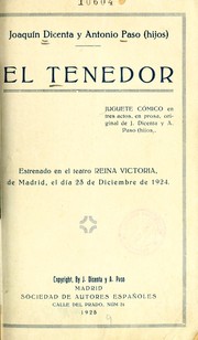 Cover of: El tenedor: juguete cómico en tres actos, en prosa