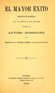 Cover of: El mayor éxito by Antonio Domínguez