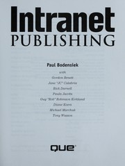 Cover of: Intranet publishing by Paul Bodensiek