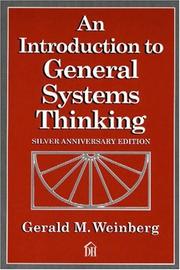 Cover of: An introduction to general systems thinking: Gerald M. Weinberg.