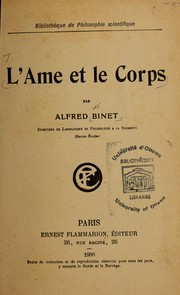 Cover of: L'âme et le corps by Alfred Binet