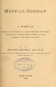Medical German by Solomon Deutsch