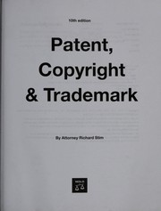 Cover of: Patent, copyright & trademark by Richard Stim