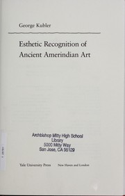 Cover of: Esthetic recognition of ancient Amerindian art