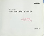 Cover of: Microsoft Office Excel 2007 plain & simple by Curtis Frye