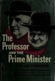 The professor and the Prime Minister by Frederick Winston Furneaux Smith Earl of Birkenhead