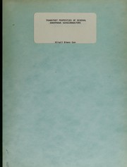 Cover of: Transport properties of several amorphous semiconductors by Virgil Glenn Cox