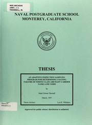 Cover of: An adaptive inspection sampling program for determining coating failure of Nimitz class aircraft carrier tanks and voids by Mark Edwin Thornell