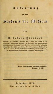 Cover of: Anleitung zu dem Studium der Medicin