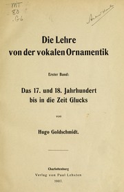 Cover of: Die Lehre von der vokalen Ornamentik