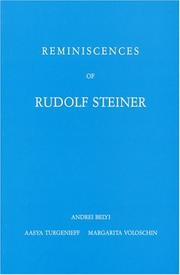 Cover of: Reminiscences of Rudolf Steiner