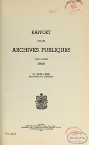 Cover of: Rapport sur les Archives publiques by Gustave Lanctôt