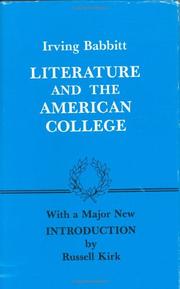 Cover of: Literature and the American college