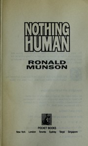 Cover of: Nothing human by Ronald Munson