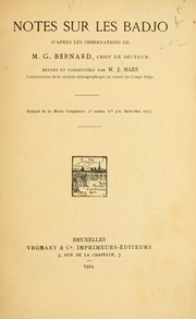 Notes sur les Badjo by M. G. Bernard