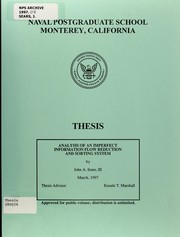 Cover of: Analysis of an imperfect information flow reduction and sorting system | John A. Sears