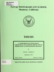 Cover of: A comparison of upper front strength as analyzed by NORAPS and as observed by ACARS-equipped aircraft by Edward L. Stephens