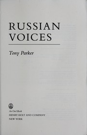 Cover of: Russian voices by Tony Parker