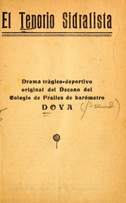 Cover of: El tenorio sidralista: drama trágico-deportivo