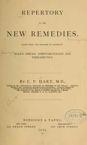 Cover of: Repertory to the new remedies