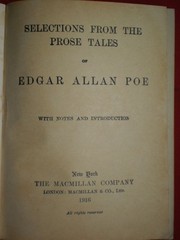 Cover of: Selections from the Prose Tales of Edgar Allan Poe by 
