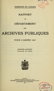 Cover of: Rapport sur les Archives publiques