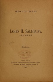 Cover of: Sketch of the life of James H. Salisbury ...: with portrait