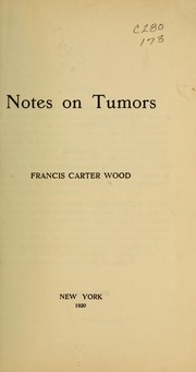 Cover of: Notes on tumors