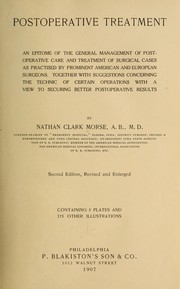 Cover of: Postoperative treatment by Nathan Clark Morse