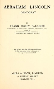 Cover of: Abraham Lincoln, democrat | Frank Ilsley Paradise