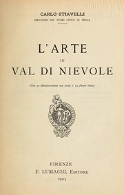 Cover of: L'arte in Val di Nievole by Carlo Stiavelli