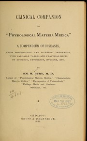 Cover of: Clinical companion to "Physiological meteria medica;"