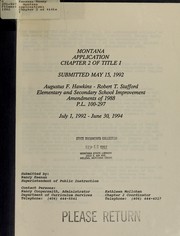 Cover of: Montana application, Chapter 2 of title I: July 1, 1992-June 30, 1994