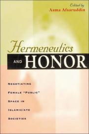 Cover of: Hermeneutics and honor | 