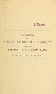 Cover of: A statement of affairs at Red Cloud agency | Othniel Charles Marsh