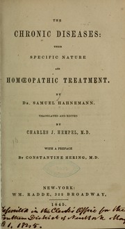 Cover of: The chronic diseases by Samuel Hahnemann