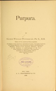 Cover of: Purpura by George William Winterburn