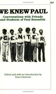 Cover of: We knew Paul: conversations with friends and students of Paul Rosenfels